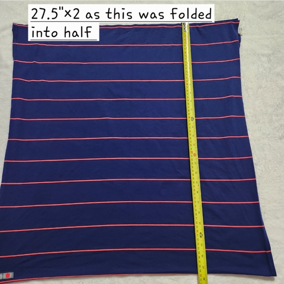 LULULEMON Women's Soft Vinsaya  Navy Blue Scarf Orange Stripe‎ Approx 55"x26" - Picture 6 of 8